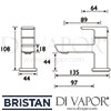 Bristan Cobalt Basin Taps Dimensions
